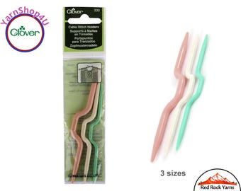 3 sizes Clover Cable Stitch Holder for regular size yarn, Hard Plastic Cable Holder, Plastic stitch holder, Knitting Accessories, Clover 330