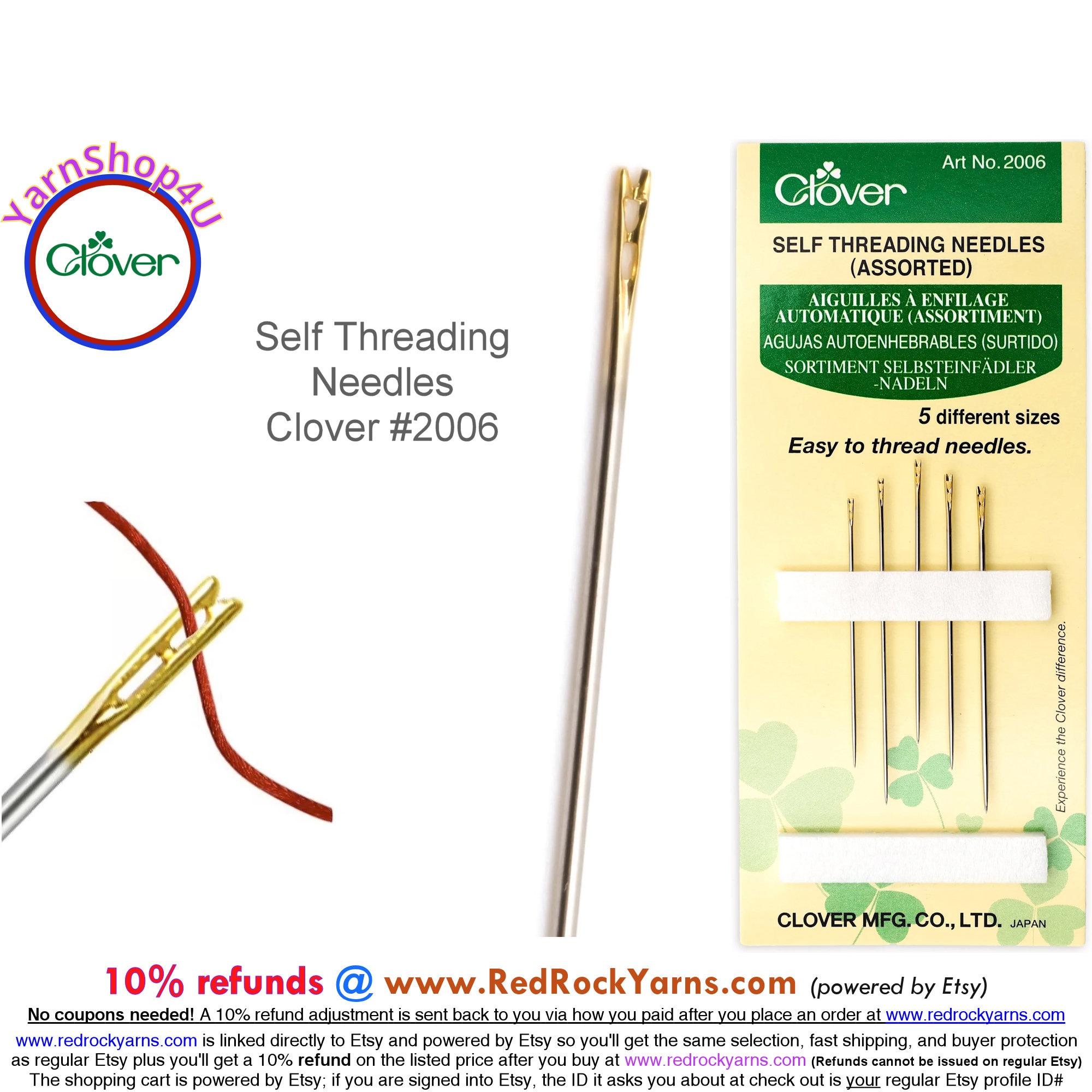 Clover Self Threading Needles (Assorted)