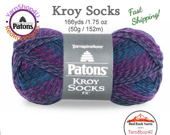CELESTIAL COLORS - Patons Kroy Socks FX Yarn is 1.75oz | 166yds Super Fine Weight (1) Sock Yarn. A Blend of 75/25% Wool/Nylon (50g | 152m)