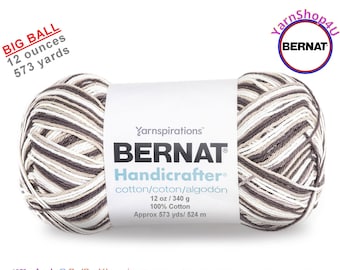 CHOCOLATE OMBRE - 12oz | 573 yards! Bernat Handicrafter Big Ball 100% Cotton Yarn. Item 16203433013