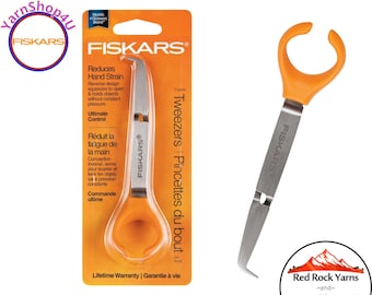 Fiskars Tweezers - Fingertip control with reverse open/close design to reduce hand strain when crafting. Release to lock onto small objects.