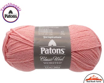 PINK QUARTZ - Patons Classic Wool Worsted Yarn Medium Weight (4). 100% wool yarn. 3.5oz | 194 yards (100g | 177m)