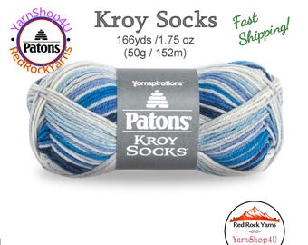 COASTAL STRIPES - Patons Kroy Socks Yarn is 1.75oz | 166yds Super Fine Weight (1) Sock Yarn. A Blend of 75/25% Wool/Nylon (50g | 152m)