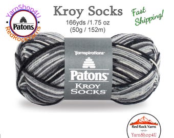 SLATE JACQUARD - Patons Kroy Socks Yarn is 1.75oz | 166yds Super Fine Weight (1) Sock Yarn. A Blend of 75/25% Wool/Nylon (50g | 152m)