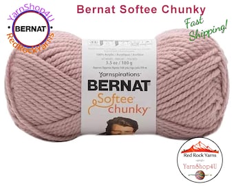 GRAY ROSE Bernat Softee Chunky Yarn Super Bulky Yarn. 3.5oz | 108yds | 100% Acrylic Yarn. Item 16112828800