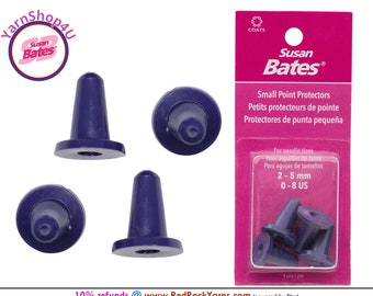 Small Susan Bates Point Protectors. 4 per pack. Fits Smaller size Knitting Needles from 0 to 8 (2-5mm). Dark Purple SB #14226