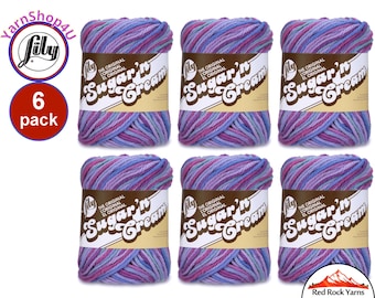 JEWELS OMBRE 6 Pack! 2oz | 95yds each. Lily Sugar N Cream The Original 100% Cotton Yarn. 6 skein bag = Bulk Buy!