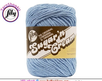 LIGHT BLUE (LT Blue) - 2.5oz | 120yd The Original Lily Sugar N Cream 100% Cotton Yarn (2.5 ounce / 120 yards)