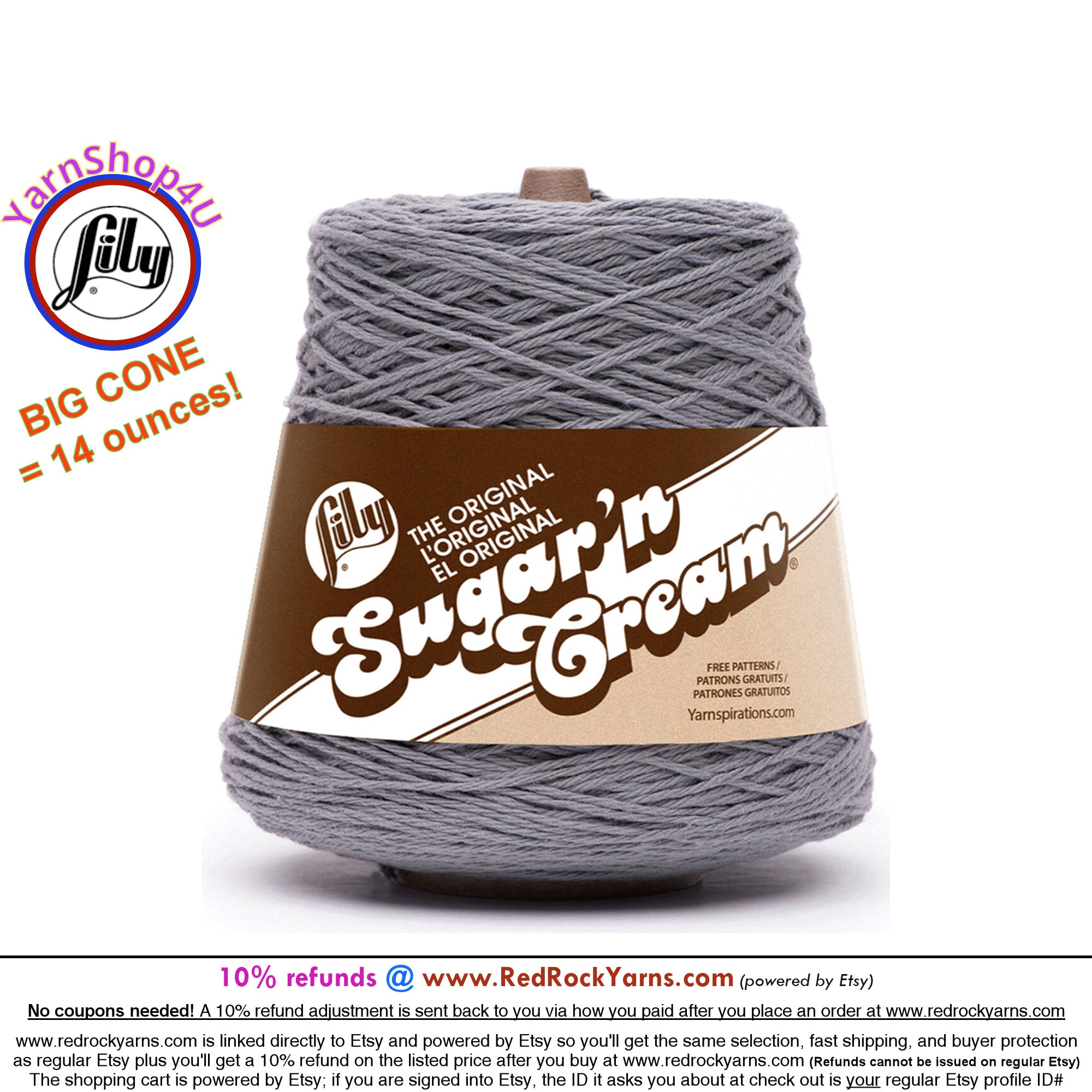 Lily Sugar'n Cream Cone Yarn 400g/14 Oz 