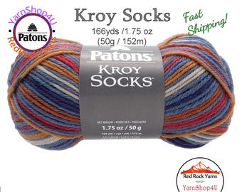 SEVENTIES STRIPES - Patons Kroy Socks Yarn is 1.75oz | 166yds Super Fine Weight (1) Sock Yarn. A Blend of 75/25% Wool/Nylon (50g | 152m)