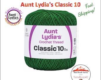 MYRTLE GREEN - Aunt Lydia's Classic 10 Crochet Thread. 350yds. Item #154-0484