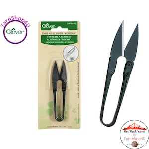 Clover Thread Clipper "Kuroha". Carbon steel blade for long lasting quality and performance. Black thread snips. Art No 415