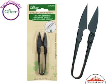 Clover Thread Clipper "Kuroha". Carbon steel blade for long lasting quality and performance. Black thread snips. Art No 415