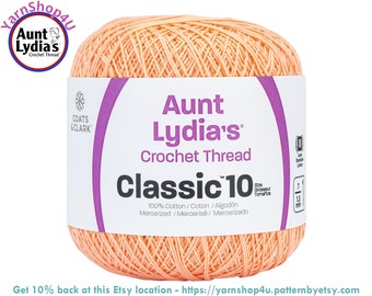 LIGHT PEACH - Aunt Lydia's Classic 10 Crochet Thread. 350yds. Item #154-0424