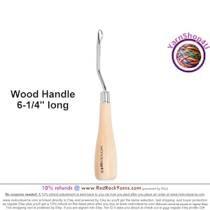 Latch Hook with Wood handle, 6.25 inch long. Wonderart Item KN6006A