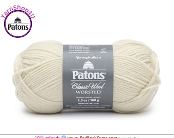 ARAN - Patons Classic Wool Worsted Yarn Medium Weight (4). 100% wool yarn. 3.5oz | 194 yards (100g | 177m)