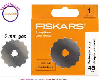 Fiskars Perforated Cuts Rotary Blade. 45mm Skip style Blade with a 6mm gap. 1 Blade/pkg #193610