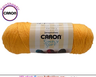 SUNSHINE - Caron Simply Soft 6oz / 315yds (170g / 288m) 100% Acrylic yarn. Item H970039755