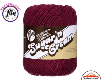 Wine - 2.5oz | 120yd The Original Lily Sugar N Cream 100% Cotton Yarn (2.5 ounce / 120 yards)