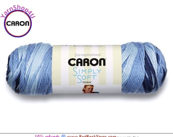 SATURDAY BLUE JEANS Ombre - Caron Simply Soft Ombre 5oz / 235yds (141g / 215m) 100% Acrylic yarn. Color #22006