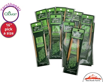 Clover Takumi 16 inch Bamboo Circular Knitting Needles. Pick from Size 0 to 15 (2mm-10mm). Premium 16" fixed Bamboo Needles. [ART 3016/16]