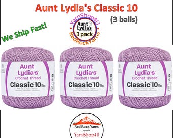 WOOD VIOLET - 3 Pack! Aunt Lydia's Classic 10 Crochet Thread. 350yds. Item #154-0495