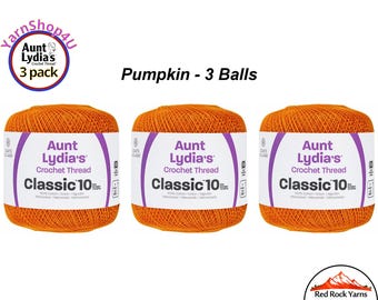 PUMPKIN 3 pack! Aunt Lydia's Classic 10 Crochet Thread. 350yds. Item #154-0431