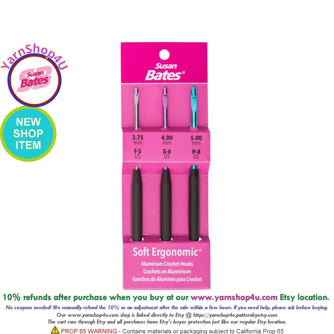 Soft Ergonomic Crochet Hooks Sizes F G H. Susan Bates Etsy