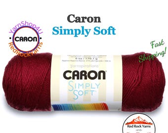 BURGUNDY - Caron Simply Soft 6oz / 315yds (170g / 288m) 100% Acrylic yarn. Item H970039762