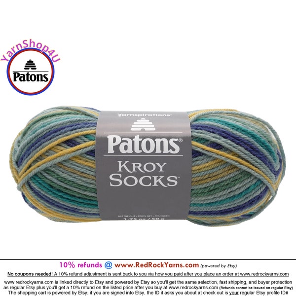 FIFTIES STRIPES - Patons Kroy Socks Yarn is 1.75oz | 166yds Super Fine Weight (1) Sock Yarn. 75/25% Wool/Nylon (50g | 152m) Color 55727