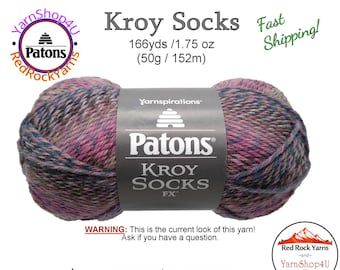 CAMEO COLORS - Patons Kroy Socks FX Yarn is 1.75oz | 166yds Super Fine Weight (1) Sock Yarn. A Blend of 75/25% Wool/Nylon (50g | 152m)