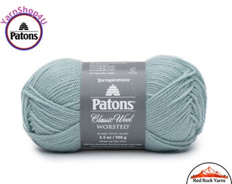SEAFOAM - Patons Classic Wool Worsted Yarn Medium Weight (4). 100% wool yarn. 3.5oz | 194 yards (100g | 177m)