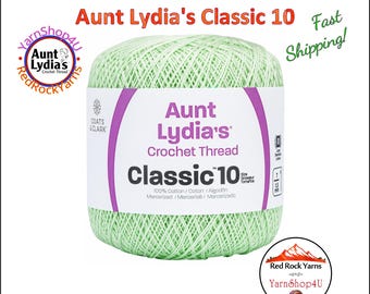 MINT GREEN - Aunt Lydia's Classic 10 Crochet Thread. 350yds. Item #154-0428