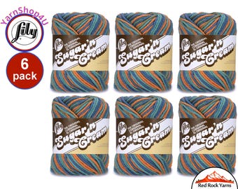 CAPRI OMBRE 6 Pack! 2oz | 95yds each. Lily Sugar N Cream The Original 100% Cotton Yarn. 2 ounces / 95 yards ea. 6 skein bag = Bulk Buy!