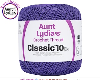 VIOLET - Aunt Lydia's Classic 10 Crochet Thread. 350yds. Color #0119