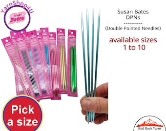 Susan Bates DPNs. Aluminium 7" Silvalume double pointed Needles. Pick a size from 1 - 10
