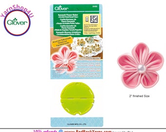 KANZASHI for SMALL Orchid Petal Flowers of 2" Finished Size. Kanzashi Flower Maker. Plastic Template to make fabric flowers. Clover 8486
