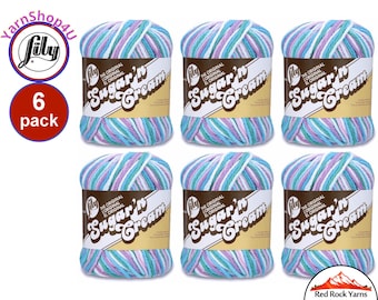 BEACH BALL 6 Pack! 2oz | 95yds each. Lily Sugar N Cream The Original 100% Cotton Yarn. 2 ounces / 95 yards ea. 6 skein bag = Bulk Buy!