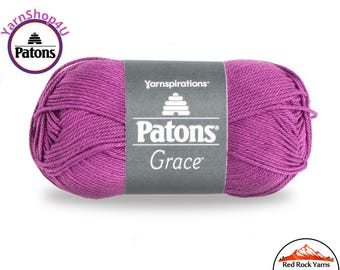 ORCHID Patons Grace yarn Light weight #3. 100% Mercerized Cotton, 1.75 oz | 136 yards (50 g | 125 m) Color #62307