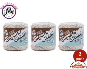 LINEN 3 Pack! Lily Scrub Off - 2.6oz | 106yds each. Lily Sugar'n Cream. 100% Textured Cotton Yarn. 3 skeins = Bulk Buy!