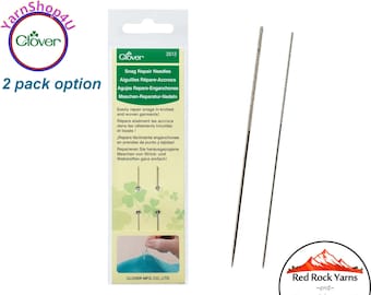 Snag Repair Needles. Repair Snags in knitted and woven garments! 2 per package. Clover Art No 2512 [Choose 1 pack or 2]