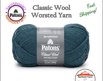 RICH TEAL - Patons Classic Wool Worsted Yarn Medium Weight (4). 100% wool yarn. 3.5oz | 194 yards (100g | 177m)