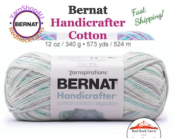 BLENDED BUBBLE WHITE - 12oz | 573 yards! Bernat Handicrafter Big Ball 100% Cotton Yarn. Item 16203434057