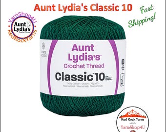 FOREST GREEN - Aunt Lydia's Classic 10 Crochet Thread. Item #154-0449