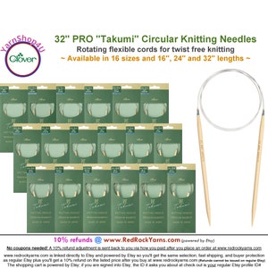 Clover PRO 32 inch Takumi Bamboo Circular Knitting Needles. 32 80cm Bamboo Knitting Needles. Also sold in 16 and 24 cords image 1