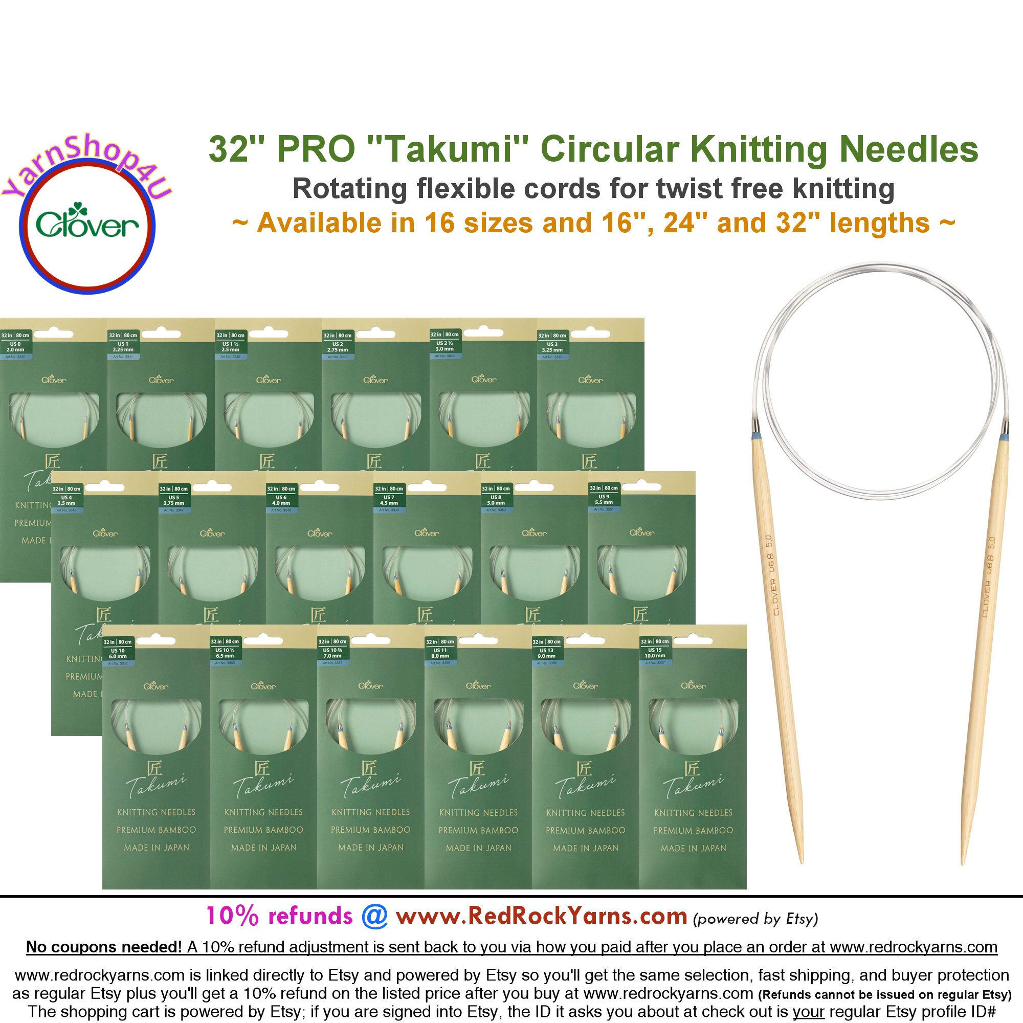 Interchangeable Knitting Needles No. 3 (3.25mm) – Clover Needlecraft, Inc.