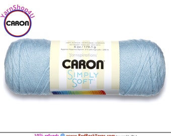 SOFT BLUE - Caron Simply Soft 6oz / 315yds (170g / 288m) 100% Acrylic yarn. Item H970039712