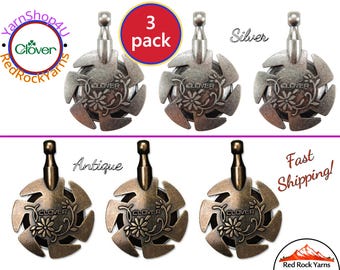 Bulk Buy: 3 Pack of Antique Silver or Antique Gold Clover Yarn Pendant Cutters. Large Cutting Access Grooves. Silver #3106, Gold #3105