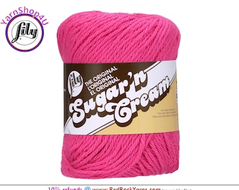 HOT PINK - 2.5oz | 120yd The Original Lily Sugar N Cream 100% Cotton Yarn (2.5 ounce / 120 yards)