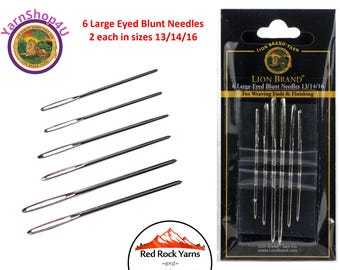 Large Eye Blunt Yarn Needles. 6 per package 2 of each size (13/14/16) For Weaving knitting and crochet Ends and finishing work. #5002